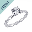 Stardust Active Burnished Wave Engagement Ring: 