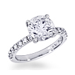 Custom French Cut-Down Pavé Engagement Ring: 