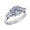 Custom Engagement Ring with Pear-Shape Side Stones: 