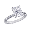 Custom French Pavé Radiant Engagement Ring: 