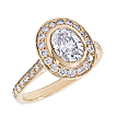 Custom Rose Gold Oval Heritage Engagement Ring: 