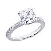 Custom Nouveau-Style Cushion Engagement Ring: 