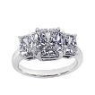 Custom Three Stone Radiant Engagment Ring: 