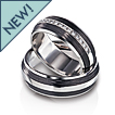 Furrer-Jacot Two-Line Carbon Fiber Wedding Band: 