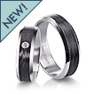 Furrer-Jacot Carbon Fiber Beveled Wedding Band: 