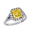 Split Shank Halo Radiant-Cut Engagement Ring: 