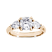 Custom Cushion with Pear-Shapes Engagement Ring: 