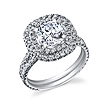 Double Halo Split Shank Engagement Ring: 