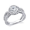 Twisted Halo Split Shank Engagement Ring: 