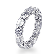 Custom Emerald-Cut and Round Diamond Eternity Band: 