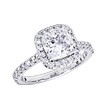 Custom Shared-Prong Halo Engagement Ring: 