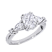 Custom Cushion with Pear & Round Engagement Ring: 