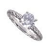 Twisted Rope Solitaire Engagement Ring: 