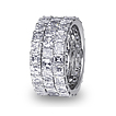 Triple Row Asscher-cut Eternity Ring: 