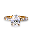 Custom French Pavé Rose Gold Engaement Ring: 