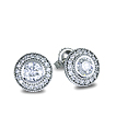 Halo Earrings with Milgrain: halo earrings
