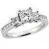 Princess Cut 3-Stone Engagement Ring: - Engagement Ring,engagement rings,diamond engagement rings