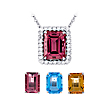Changeable Emerald Cut Pendant: ,engagement rings,diamond engagement rings
