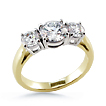Three Stone Cathedral 2-tone Anniversary Ring: past,present,future,three stone ring,ring,engagement,anniversary,wedding rings,engagement ri,engagement rings,diamond engagement rings