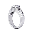 Engagement ring with Side Stones: Engagement ring gold platinum pave baguettes,engagement rings,diamond engagement rings