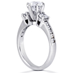 Engagement ring with Side Stones: Gold Platinum Diamond Ring ,engagement rings,diamond engagement rings