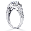 Pavé Halo Split-Shank Engagement Ring: Gold Platinum Diamond Ring ,engagement rings,diamond engagement rings
