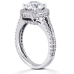 Pavé Halo Split-Shank Engagement Ring: Gold Platinum Diamond Ring ,engagement rings,diamond engagement rings