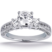 Engagement ring with Side Stones: Gold Platinum Diamond Ring ,engagement rings,diamond engagement rings