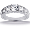 Engagement ring with Side Stones: Gold Platinum Diamond Ring ,engagement rings,diamond engagement rings