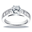 Engagement ring with Side Stones: Gold Platinum Diamond Ring ,engagement rings,diamond engagement rings