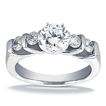Engagement ring with Side Stones: Gold Platinum Diamond Ring ,engagement rings,diamond engagement rings