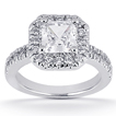 Pavé Halo Engagement Ring: Gold Platinum Diamond Ring ,engagement rings,diamond engagement rings