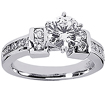 Engagement ring with Side Stones: Gold Platinum Diamond Ring ,engagement rings,diamond engagement rings