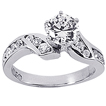 Engagement ring with Side Stones: Gold Platinum Diamond Ring ,engagement rings,diamond engagement rings
