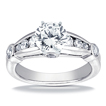 Engagement ring with Side Stones: Gold Platinum Diamond Ring ,engagement rings,diamond engagement rings
