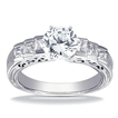 Engagement ring with Side Stones: Gold Platinum Diamond Ring ,engagement rings,diamond engagement rings