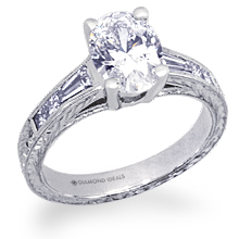 Custom Baguette and Filigree Engagement Ring: (/images/Items/1083.jpg) 