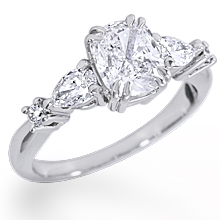 Custom Cushion with Pear & Round Engagement Ring: (/images/Items/1124.jpg) 