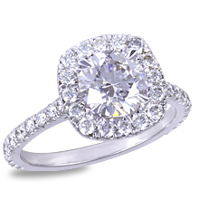 Custom French Pavé Cushion Halo for Round E-Ring: (/images/Items/1160.jpg) 