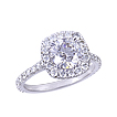 Custom French Pavé Cushion Halo for Round E-Ring