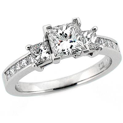 Princess Cut 3-Stone Engagement Ring: (/images/Items/282/pic1.jpg) - Engagement Ring,engagement rings,diamond engagement rings