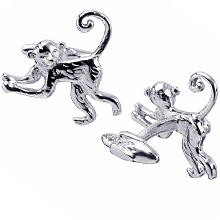 Rotenier Swing Monkey Cufflinks: (/images/Items/371.jpg) monkey,banana,silver,cufflink,engagement rings,diamond engagement rings