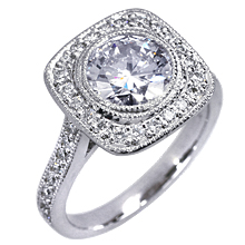 Cannes Heritage Custom Engagement Ring: (/images/Items/409.jpg) engagement ring,gold,platinum,custom ring,vintage,engagement rings,diamond engagement rings