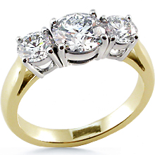 Three Stone Cathedral 2-tone Anniversary Ring: (/images/Items/48.jpg) past,present,future,three stone ring,ring,engagement,anniversary,wedding rings,engagement ri,engagement rings,diamond engagement rings