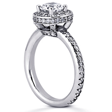 Pavé Halo Engagement Ring: (/images/Items/ENR7297_Angle.jpg) Gold Platinum Diamond Ring ,engagement rings,diamond engagement rings