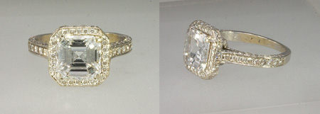cleaning white gold: before